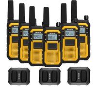 Retevis RB648 Talkie Walkie, IP67 Radio Bidirectionnelle Imperméable, Anti-poussière, Usage Intensif, 2000mAh, PMR446, Triple Preuve Avancée Talkie-Walkie pour Entrepôt, Industrie (6 Pcs, Jaune)
