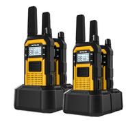 Retevis RB648 Talkie-walkie Robustes, Radio Bidirectionnelle Étanche IP67, 2000mAh Rechargeable, Double PTT, Alarme d'urgence, Triple Protection Avancée pour Industries Lourdes (4 Pièces, Jaune)