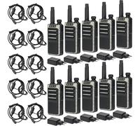 Retevis RB666 Radio petit modèle, PMR446 Professional Radio Set Chargeur rapide rechargeable, Clone sans fil, VOX Talkie-walkie portable avec écouteurs pour école, hôtel (10 pièces, noir)