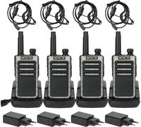 Retevis RB666 radio, PMR446 10W charge rapide talkie-walkie avec écouteurs, VOX, clip arrière en métal, squelch, radio de sécurité pour l'école,le transport, les terrains de jeux, les activités(4 pièc
