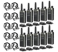 Retevis RB666 Talkie Walkie Petit Professionnel, PMR446 Radio Bidirectionnelle Chargeur Rapide Rechargeable, VOX Talkie Walkie Portable avec Écouteurs pour École, Hôtel (10 Pièces, Noir)