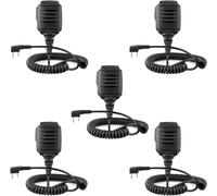 Retevis RS114 radio haut-parleur microphone portatif IP54 étanche 2 broches Compatible avec Walkie Talkie Retevis RT24 RT27 RT21 RT22 RT15 RT617 Baofeng BF-88E BF-888S Tyhbelle Kenwood(5 pièces)