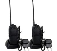 Retevis RT1 set de radios 10 km, 3000mAh radios portatives avec casque, antenne haute performance, Walkie Talkie Rechargeable, alarme d'urgence 1750Hz pour les chantiers, la fabrication, l'école(Noir,