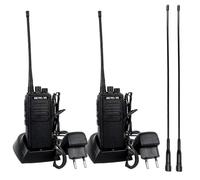 Retevis RT1 Talkie Walkie, Talkies Walkies Professionnel 3000mAh,16 Canaux, Alarme d'urgence, Longue Portée Walkie Talkie avec Oreillettes et Antennes pour Construction Adulte (2 Pcs, Noir)