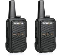 Retevis RT15 Talkie-Walkie, Rechargeables Talkies Walkies Portable Professionnelle, Son Clair, VOX, Mini Radio Bidirectionnelle Longue Portée pour Cadeaux de Famille, Camping (Noir, 1 Paire)