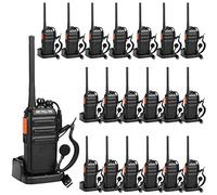 Retevis RT24 Plus Talkie Walkie Professionnel PMR446 sans Licence 16 Canaux CTCSS/DCS Talkie Walkie Rechargeable avec Oreillette et USB Base de Chargement (Noir,20 pcs)