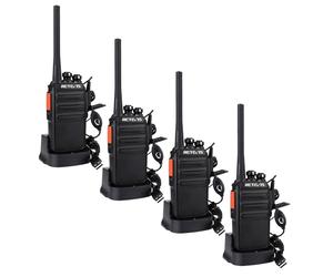 Retevis RT24 Plus Talkie Walkie Professionnel, Talkie-Walkie Longue Portée PMR446 sans Licence 16 Canaux CTCSS/DCS, Toki Walki avec Oreillette pour Restauration, Vente au détail (Noir,4 Pcs)
