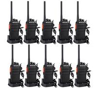 Retevis RT24 Plus Talkie Walkie, Solide Facilité d'utilisation Longue portée PMR446 sans Licence 16 Canaux, Radio Bidirectionnelle Rechargeable et Oreillette Professionnel (Noir,10 pcs)