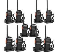 Retevis RT24 Talkie Walkie, Rechargeable avec Oreillettes, PMR446 sans Licence 16 Canaux CTCSS/DCS VOX, Talkie Walkie Longue Portée pour Affaires, Produits et Services (Noir,10 pcs)