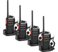 Retevis RT24 Transmetteur, émetteur 4 pièces sans licence, 16 canaux CTCSS/DCS VOX, radios bidirectionnelles avec support d'écouteurs rechargeable (noir), pour Camp Factory school restaurants