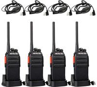 Retevis RT24V Freenet Transmitter, radio sans licence, radio avec écouteurs et support de charge USB, radio rechargeable pour les écoles (4 pièces, noir)