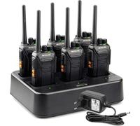 Retevis RT27 Radio, PMR446 Walkie Talkie avec chargeur 6 voies CTCSS/DCS, VOX, sans licence Rechargeable pour chantier, sécurité, école