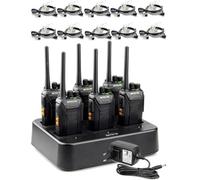 Retevis RT27 Talkie Walkie avec Oreillette à Tube Acoustique 2 Broches avec Microphone Compatible RT27, Talkie-Walkie pour L'école, Sécurité (6+10 Pièces)