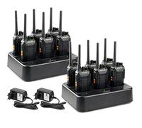 Retevis RT27 Talkie Walkie, Longue Portée avec Chargeur 6 Voies, Radio Mains Libres VOX Robuste et sans Licence, Talkie-Walkie PMR446 pour Services de Sécurité, Logistique (Lot de 12, Noir)