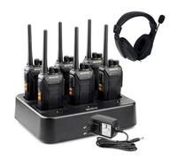 Retevis RT27 Talkie Walkie Professionnel Bundle avec Casque Réduction de Bruit VOX 2 Broches, Longue Portée Rechargeable avec Chargeur 6, PMR446 sans Licence, pour Camp, Sécurité, Fabricant (1 Pcs)