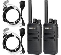 Retevis RT40 PMR446 Talkie Walkie Longue Portée,Talkie Walkie Professionnel | DMR Talkie-Walkie, 2000 mAh, Double Mode, VOX, 48 Canaux, Walkie-Talkie pour Activités Familiales (Noir, 2 Pièce)