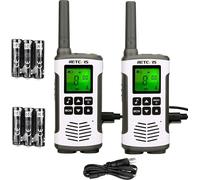 Retevis RT45 Talkie Walkie Rechargeable, licence USB 16 canaux, VOX lampe de poche PMR446 Talkie Walkie Famille Urgence Sauvetage (2pcs)