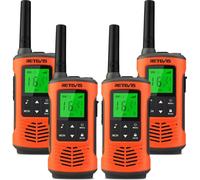 Retevis RT45P Transmetteur, radio bidirectionnelle, IP67 étanche, 16 canaux, alarme SOS, lumière LED, kit émetteur bidirectionnel PMR 446 (4 packs)