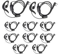 Retevis RT5R Casque radio, casque en forme de G compatible avec le Retevis RT5R RT24 RT27 RT28 RT619 Casque de sécurité à 2 broches, grand PTT (pack de 10)