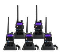Retevis RT5R Talkie Walkie Double Bande, Longue Portée Ham Amateur, 2m / 70cm USB Charge Radio, Portable FM Radio, 128 Canaux Ham Radio pour Sécurité, Faire des Affaires(Noir, 5Pcs)