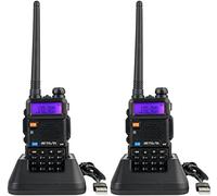 Retevis RT5R Transmetteur avec batterie, radio amateur bi-bande VHF/UHF 128 canaux, VOX 1400 mAh rechargeable, alarme d'urgence, pour radioamateurs, activités de plein air