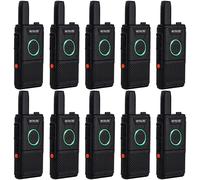 Retevis RT618 Mini Transceiver, PMR446 Dual PTT Handheld Radio Rechargeable Emergency Two-Way Radio for School Hospital (Black, 10 pcs)