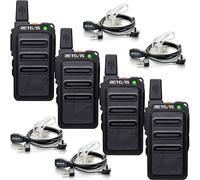 Retevis RT619 émetteur-récepteur PMR, 16 canaux VOX Squelch 1300 mAh rechargeable micro USB, kit radio bidirectionnel pour chantiers, services de sécurité, entreprises de logistique, écoles (4 pièces,
