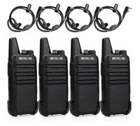 Retevis RT622 Mini PMR446 Talkie Walkie Longue Portée, VOX, 16 CH, CTCSS/DCS, Rechargeable Petit, avec Casque pour Restaurant, École