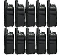 Retevis RT622 Radio à deux voies, Mini VOX Scan Squelch 16 canaux, émetteur portable d'alerte d'urgence pour la sécurité dans les écoles et les restaurants (noir, 10 pièces)