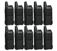 Retevis RT622 Talkie Walkie, Mini Professionnel Talkie-Walkie, PMR446 sans Licence, VOX Squelch, Rechargeable Talkie Walkies Longue Portée pour L'école, Restaurants (10 Pack, Noir)