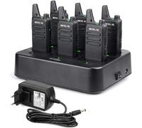 Retevis RT622 Talkie Walkie Professionnel, Talkie-Walkies avec Chargeur 6 Voies, PMR446 Mini Ultra-légers, Type C, VOX, Radio Portable avec Clip pour Restaurant, Hôtel, Servir (Noir, 6 Paquets)