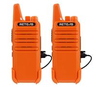 Retevis RT622 Talkie Walkie, USB Rechargeable Talkie Walkies, PMR446, USB-C, 1000mAh, VOX, 16 Canaux Talkie Walkie Longue Portée pour Famille, Camping (Orange)