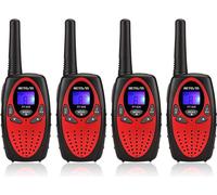 Retevis RT628 Talkie-walkie Set de 4 talkies-walkies pour enfants Cadeaux de Pâques Jouets pour enfants de 3 à 12 ans Cadeaux d'anniversaire pour les vacances en camping (2 paires, rouge)