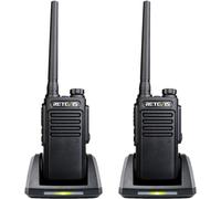 Retevis RT647 Radios étanches, IP67, radios bidirectionnelles portables avec longue portée, mains libres pour la pêche et le camping (2 packs, noir)