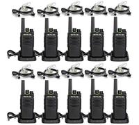 Retevis RT668 Talkie Walkie avec Casque, PMR446 sans Licence, VOX Squelch, 16 Channels CTCSS/DCS TOT Scan, pour École Hôtel(10Pcs)