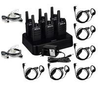 Retevis RT668 Talkie Walkie Bundle avec Oreillette Tube Acoustique Transparent, avec Chargeur 6 Voies, 1200mAh VOX Robuste, pour Fabricant, Entrepôt, Sécurité (2 Pcs)