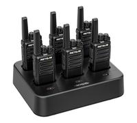 Retevis RT668 Talkie-Walkie Rechargeable PMR446 Avec Chargeur 6 Voies, 1200 mAh, VOX, Robuste, Professionnel Pour École, Restaurant, Sécurité (Noir, 6 Pièces)