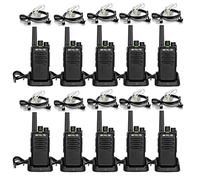 Retevis RT668 Talkie Walkies Professionnel, Robuste Talkie-Walkie Rechargeable, PMR446 sans Licence Radio Bidirectionnelle, VOX Talkie Walkie avec Casque pour Fabricant, Entrepôt(Noir, 10Pcs)