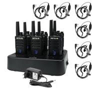 Retevis RT668H Talkie Walkie Affichage Caché VOX Chargeur 6 Voies,6 Pièces | Talkie Walkie Professionnel Rechargeable pour Écoles Fournisseurs, Longue Portée, Écouteur, Radio Bidirectionnelle Robuste