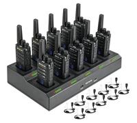 Retevis RT668H Talkie Walkie Rechargeable avec Écran Masqué,Lisibilité,Chargeur 10 en 1 avec Écouteurs, pour Hôtel, Sécurité(10