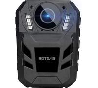 Retevis RT77B Caméra de corps, caméra de police, caméra de voiture 1440P 4000mAh FHD, vision nocturne IR, mini caméra de corps 170°, IP54 étanche, caméra pour la police, bodycam
