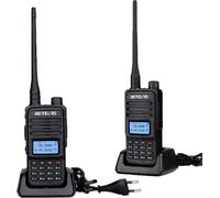 Retevis RT85 Radio bi-bande, radio bidirectionnelle avec longue portée 2 m/70 cm, 200 canaux DTMF FM radio, 1400 mAh rechargeable radio amateur avec alarme d'urgence pour la sécurité, chantier (noir,