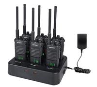 Retevis RT86 Talkie Walkie Longue Portée, Talkie Walkies pour Entrepôts | Talkie-Walkie Puissance Avec Prise 6 Voies, Écran Invisible, Walkie Talkies pour la ConstruConstruction, Entrepôts, 6 Pièces