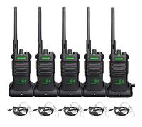 Retevis RT86 Talkie-Walkie Professionnel pour Adultes, Radio Longue Portée Portable avec Oreillette, Talkie-Walkie Professionnel avec Batterie 2600mAh, VOX, 16 Canaux pour Hôtel, Entrepôt (5 Pcs)