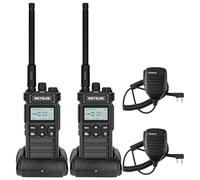 Retevis RT86S Talkie Walkie avec Écouteurs, Radio Bidirectionnelle Longue Portée, Écran LCD 2600 Mah USB C, Appel De Groupe, Talkie-Walkie Professionnel pour La Fabrication (Noir, 2 Pièces)