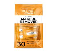 Retinol Elimi Lingettes démaquillantes emballées individuellement avec de la vitamine C, essentiels de voyage pour les voyages et les activités de plein air, lingettes nettoyantes pour le visage pour
