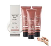 Retinol Hand Cream, Creme Main Retinol Anti-Age,Soin Anti-Age Intensif pour les Mains avec Rétinol et Collagène, Coréens Crème Réparatrice Hydratante pour Mains Sèches et Ridées,Non Grasse,50g (3pc)