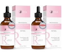 Retinol Sérum Visage pour Microneedling + Acide Hyaluronique & Vitamine E | Anti Cerne, Anti Ride, Anti Tache & Anti Age | Soin Visage et Contour des Yeux | 60 ml (Lot de 2)