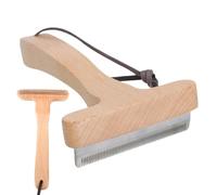Retire-poils animal - Démêloir à manche bois pour compagnons | Brosse anti-perte rouille résistante | Pour petites et moyennes bêtes : chats, chiots, poulains - peigne acier inoxydable extracteur de f