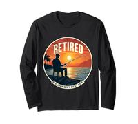 Retired And Living My Best Life Fishing Fisher Fisher Fisherman Manche Longue